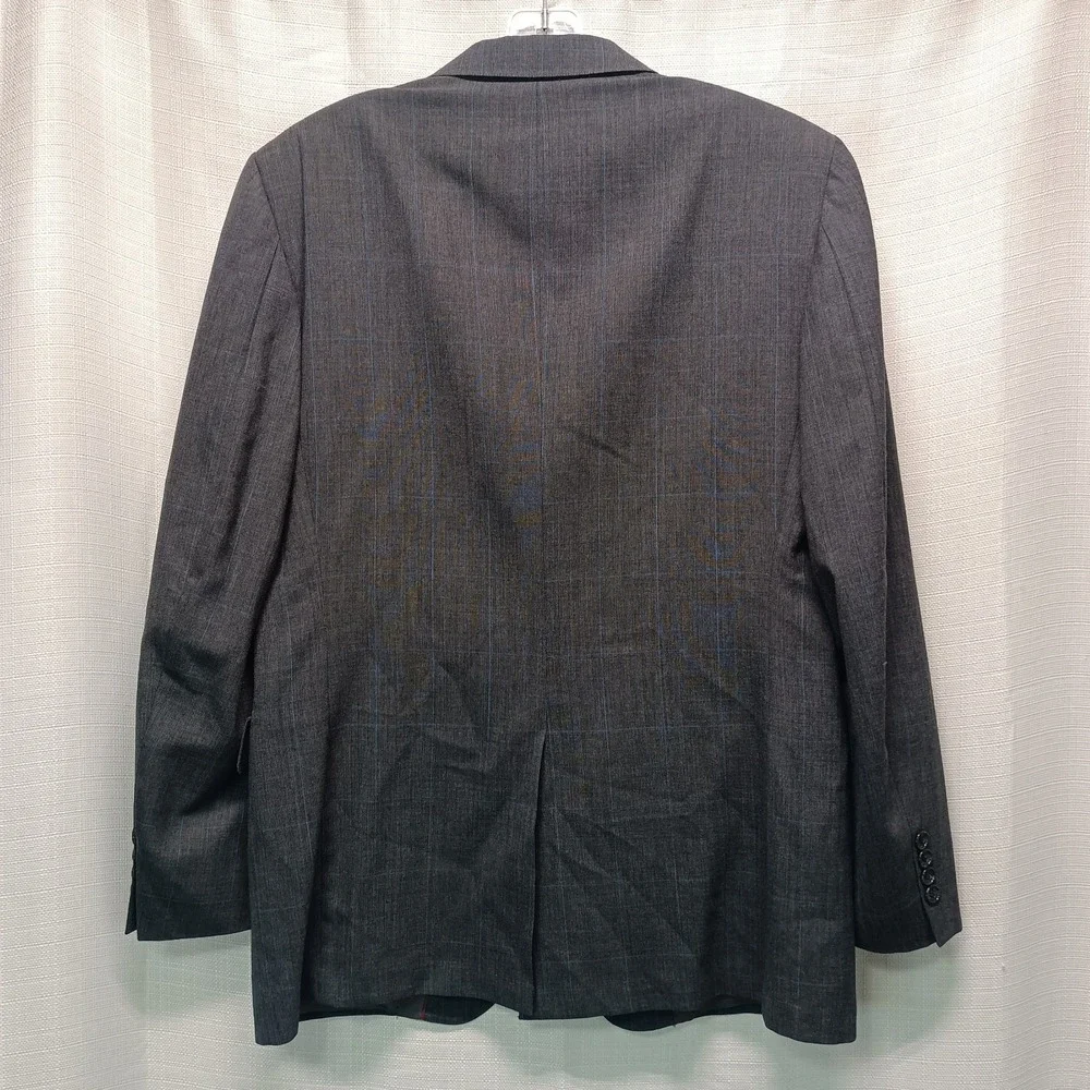 Evan Picone For May D&F Gray Plaid Men's Blazer 41R Wool USA‎ 2 Button Vtg